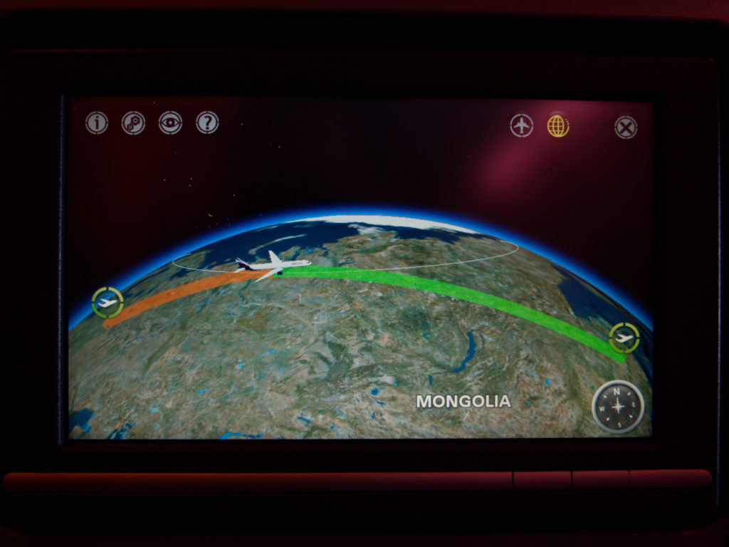 Flight view from Moscow to Khabarovsk on a 3D map.